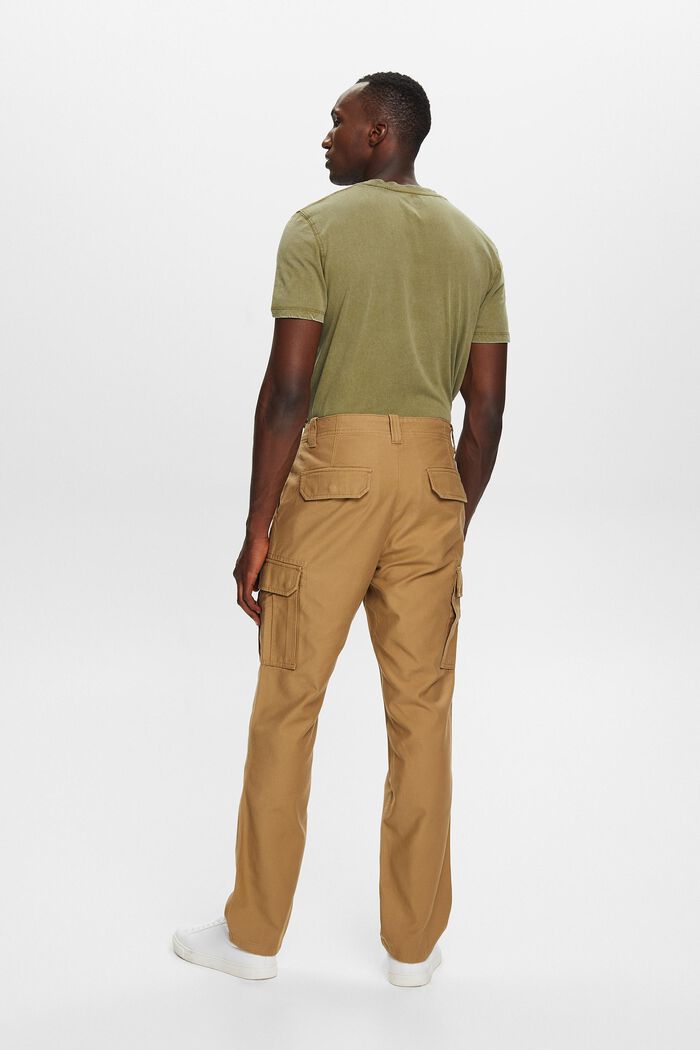 Washed cargo trousers, 100% cotton, CAMEL, detail image number 3