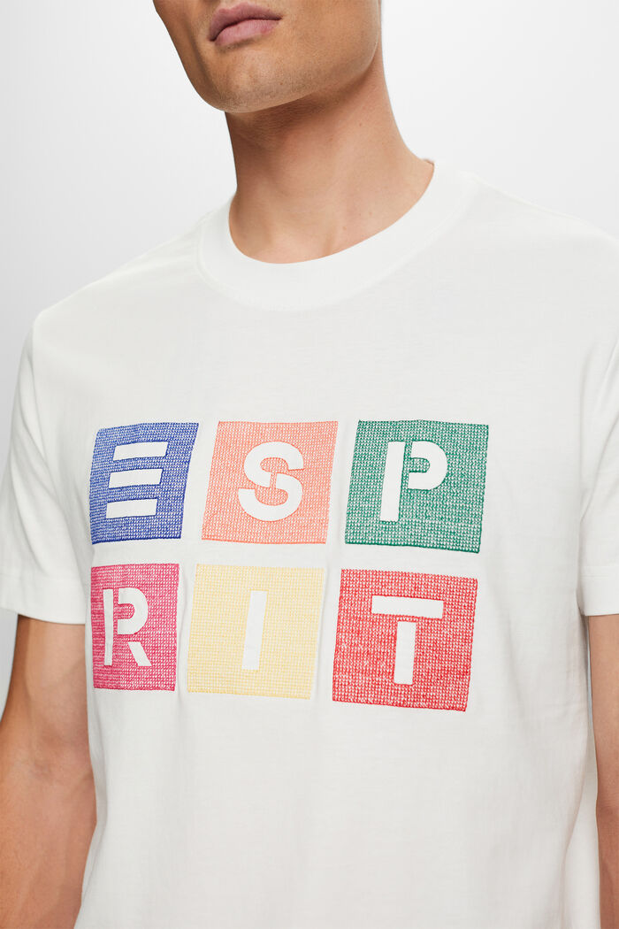 Logo Print Cotton T-Shirt, OFF WHITE, detail image number 2