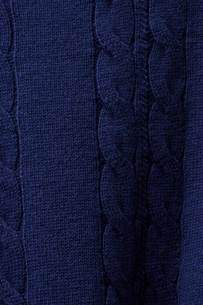 Dolphin Logo Cable Knit Sweater, INK, detail image number 6