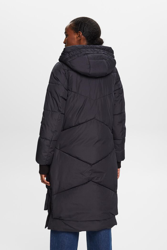 Recycled: hooded puffer coat, BLACK, detail image number 3