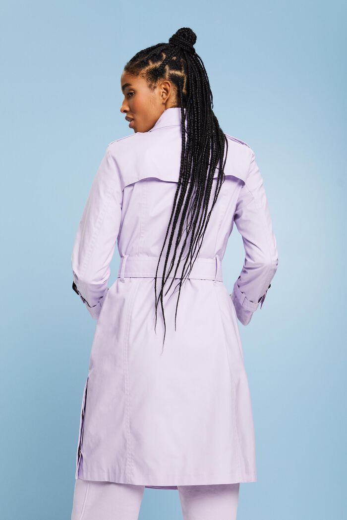Belted Double-Breasted Trench Coat, LAVENDER, detail image number 2