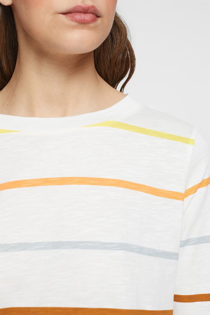 Striped long-sleeved top, OFF WHITE, detail image number 2