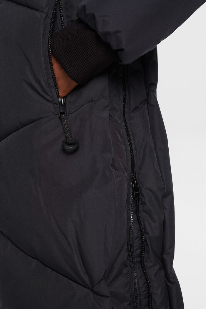 Recycled: hooded puffer coat, BLACK, detail image number 2