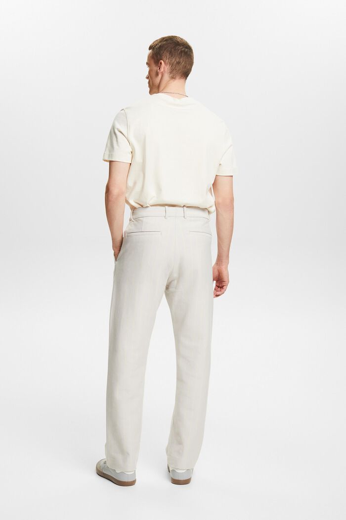 Cotton Pique Pinstripe Suit Pants, LIGHT GREY, detail image number 2