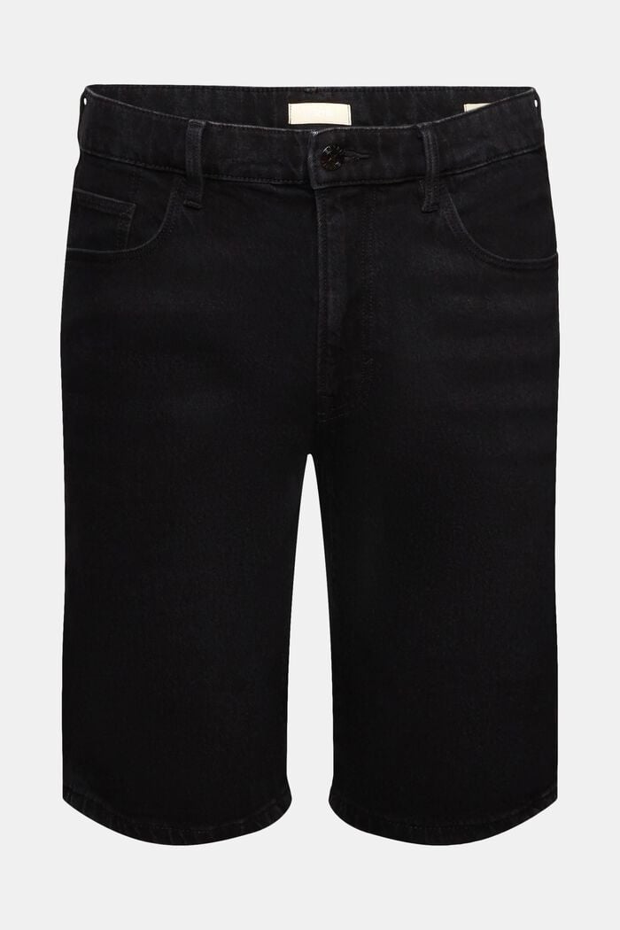 Slim fit denim shorts, BLACK DARK WASHED, detail image number 6