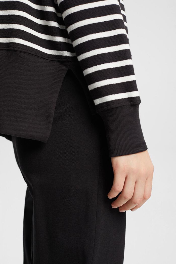 Striped half-zip sweater, BLACK, detail image number 3
