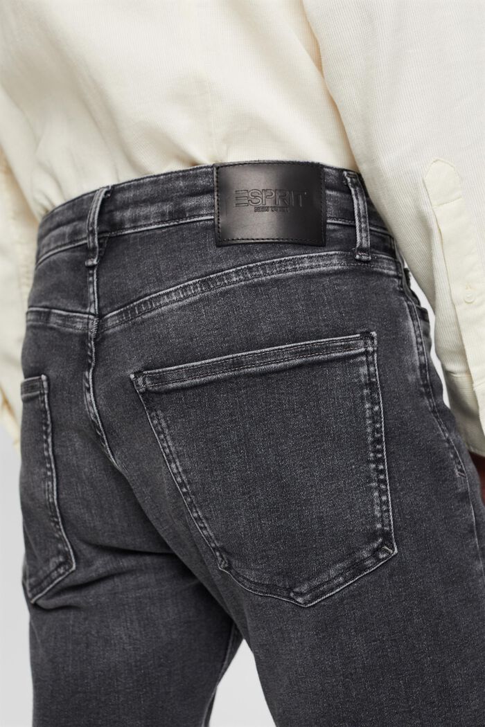 Mid-Rise Slim Jeans, BLACK DARK WASHED, detail image number 5
