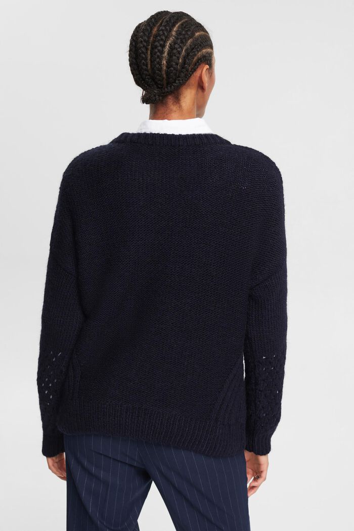Cable knit jumper, NAVY, detail image number 3