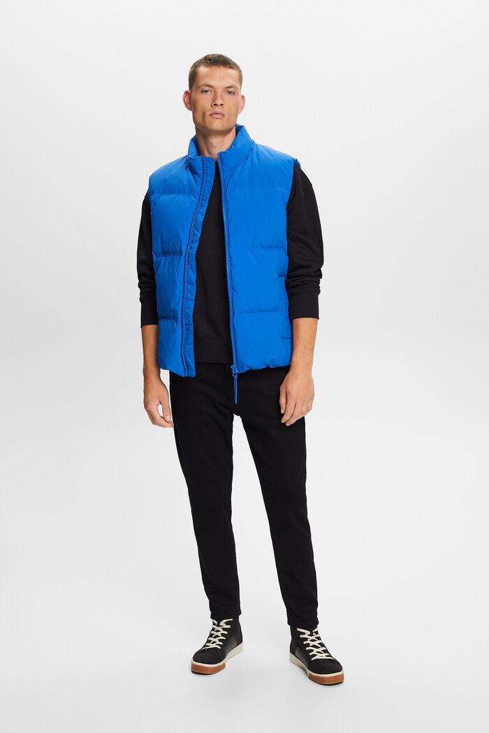 Recycled: puffer waistcoat with down, BRIGHT BLUE, detail image number 1