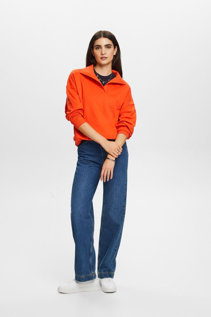 Fleece Pullover Sweatshirt, BRIGHT ORANGE, detail image number 4