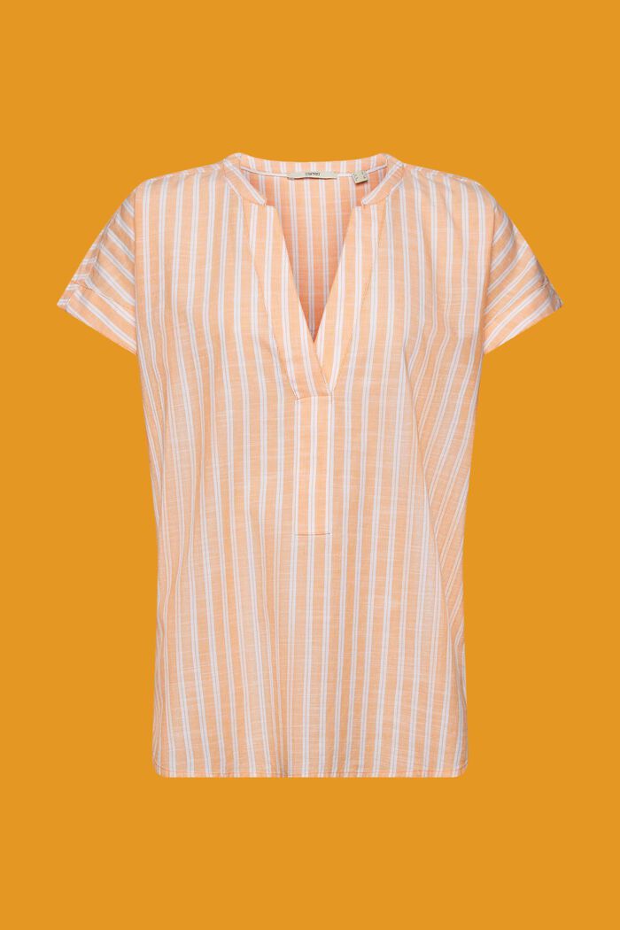 Striped cotton blouse, ORANGE, detail image number 6