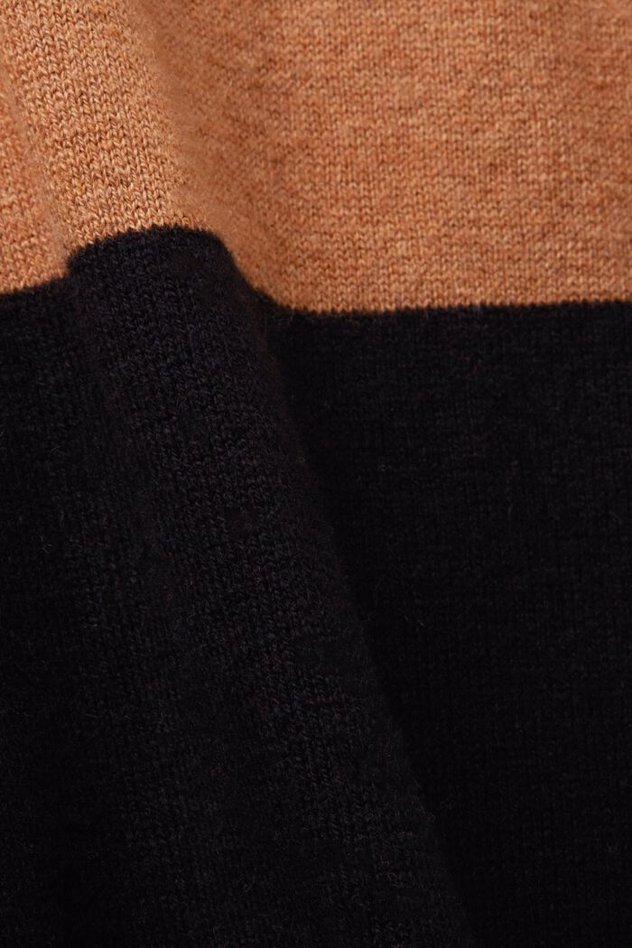Striped cotton jumper with cashmere, TOFFEE, detail image number 5