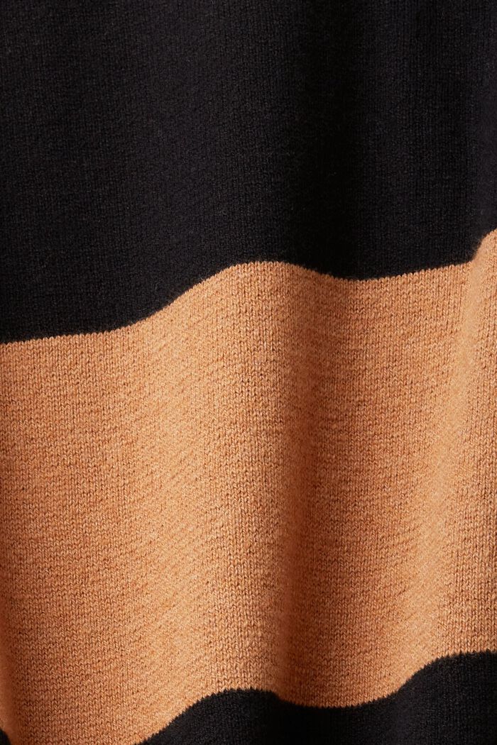 Striped knit jumper with cashmere, BLACK, detail image number 5