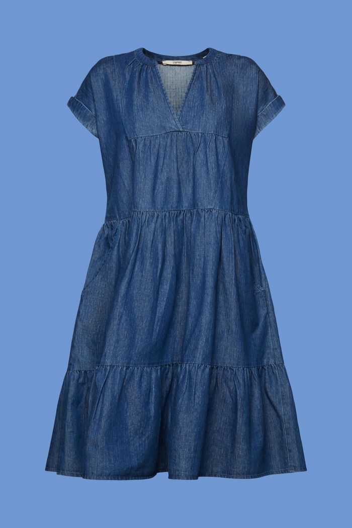 Lightweight denim dress, 100% cotton, BLUE MEDIUM WASHED, detail image number 6