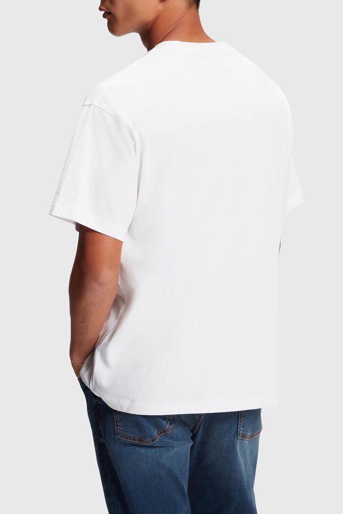 Front panel landscape digital print t-shirt, WHITE, detail image number 1