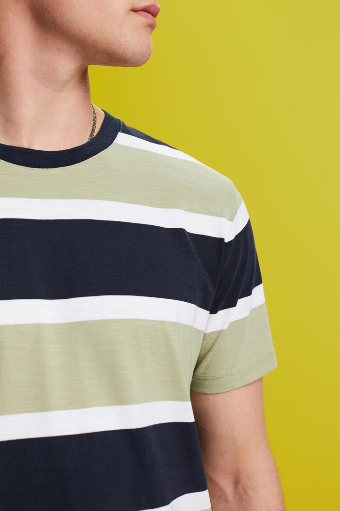Striped jersey T-shirt, 100% cotton, LIGHT GREEN, detail image number 2