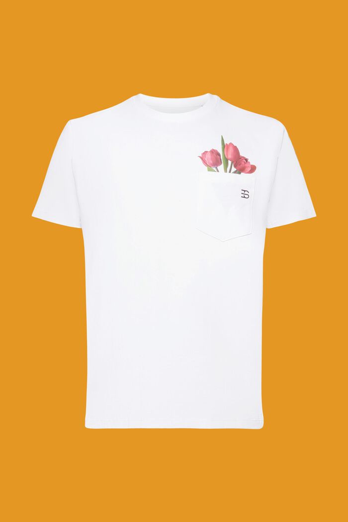 Jersey t-shirt with a print, 100% cotton, WHITE, detail image number 6