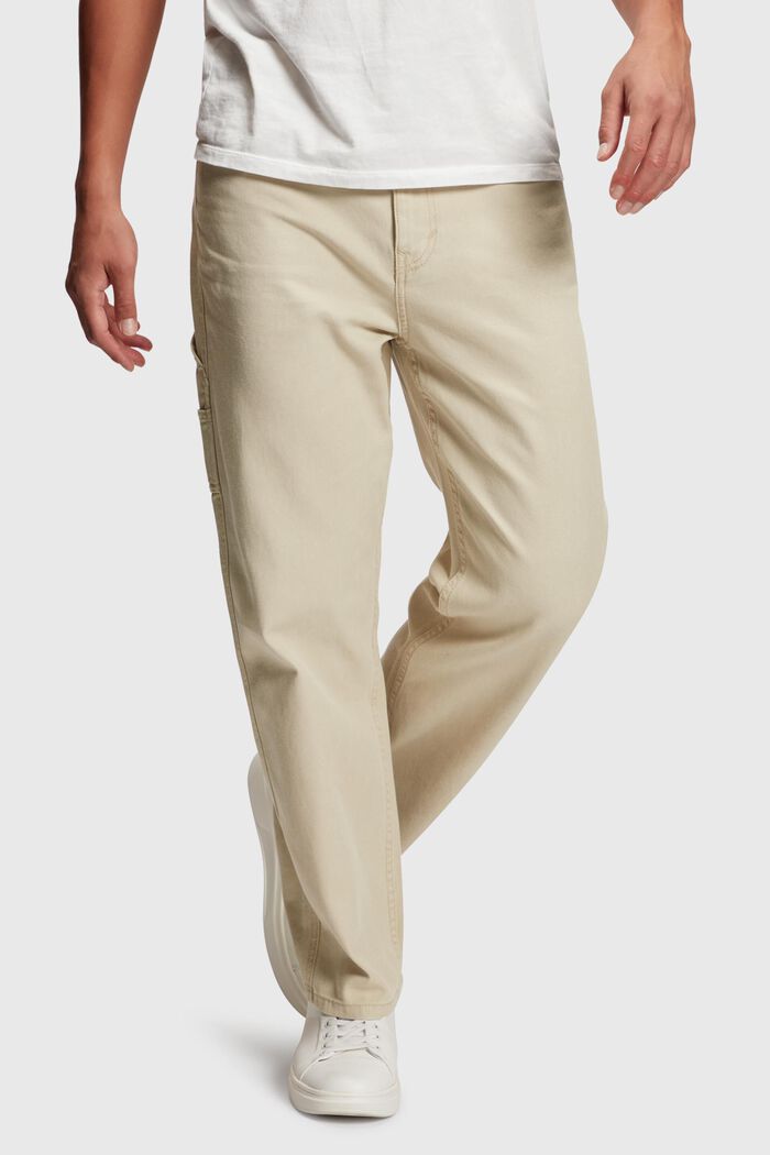 Straight fit carpenter chinos, SAND, detail image number 0