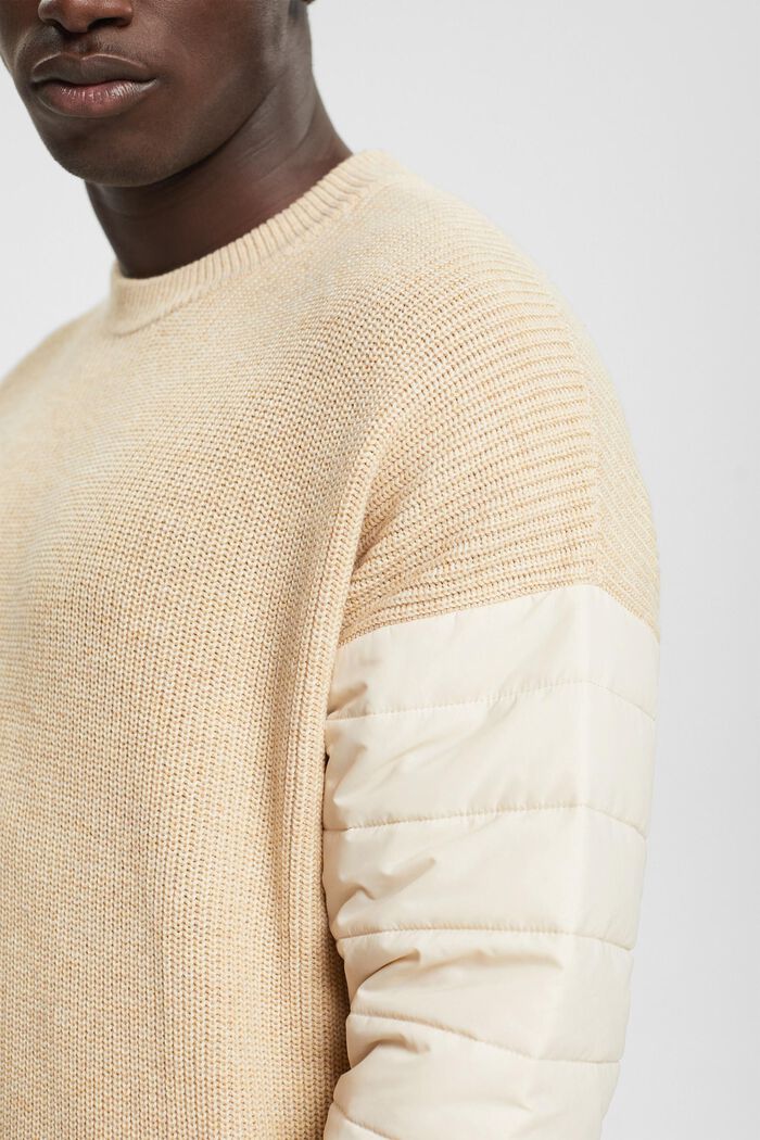 Mixed material jumper, CREAM BEIGE, detail image number 2