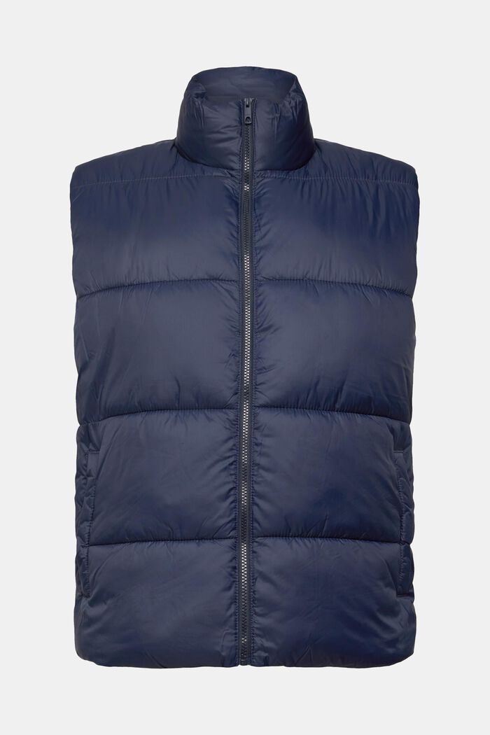 Quilted body warmer with high neck, NAVY, detail image number 7