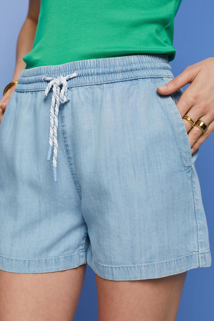 Pull-on jeans shorts, TENCEL™, BLUE BLEACHED, detail image number 2
