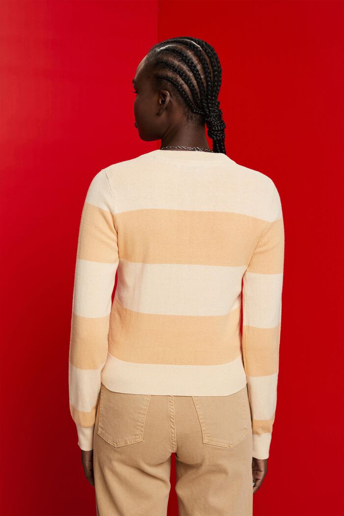 Striped cotton jumper with cashmere, BEIGE, detail image number 3
