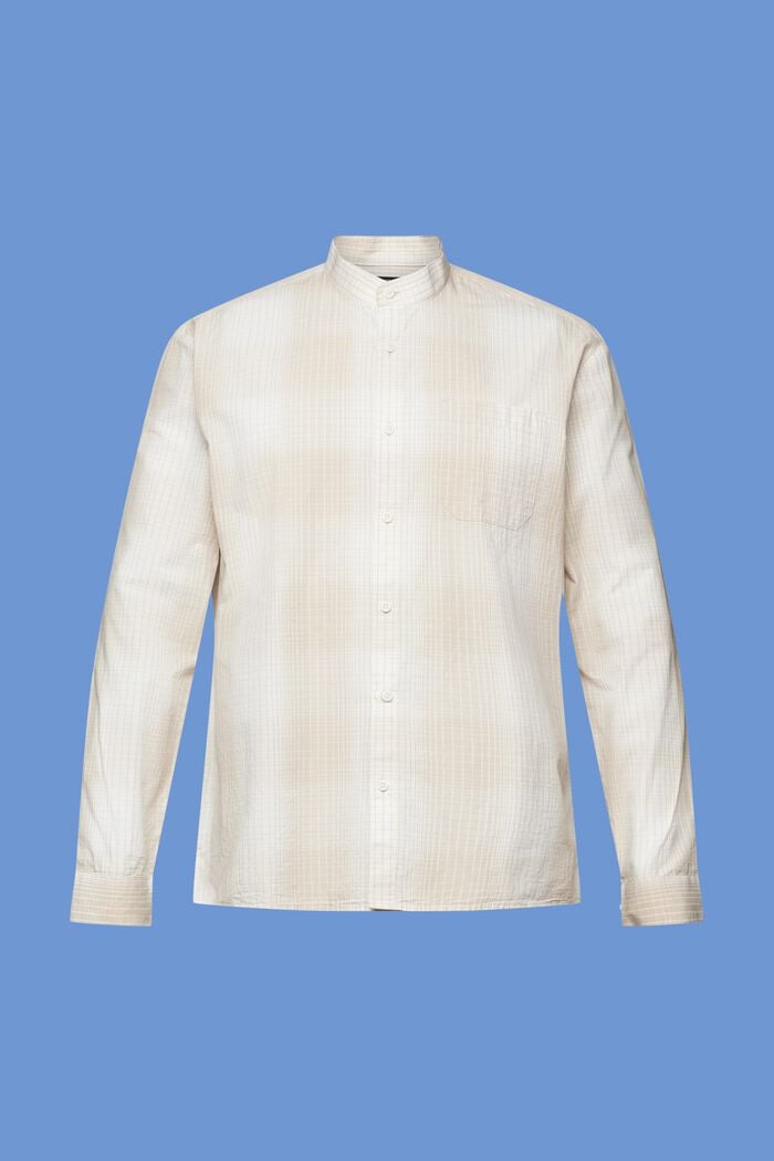 Ombre shirt with mandarin collar, LIGHT TAUPE, detail image number 7