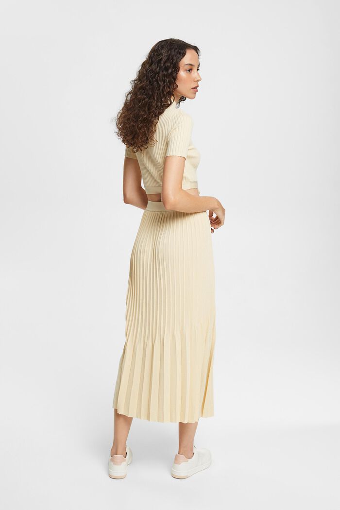 Pleated midi skirt, SAND, detail image number 3