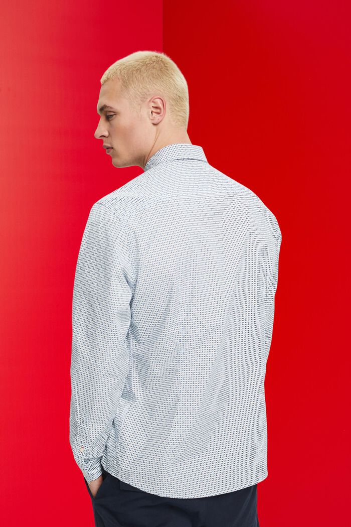 Slim fit shirt with all-over pattern, LIGHT BLUE, detail image number 3