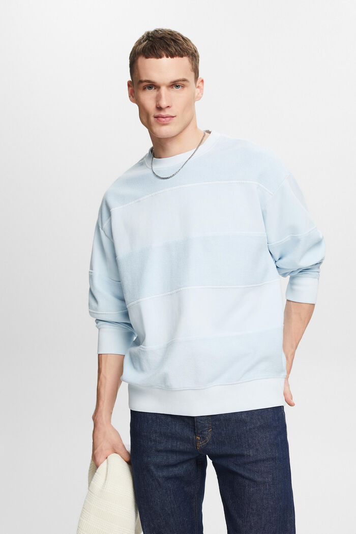 Textured Organic Cotton Sweatshirt, LIGHT BLUE, detail image number 4