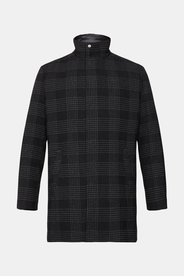 Padded wool blend coat with detachable lining, ANTHRACITE, detail image number 5