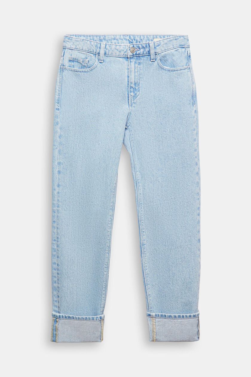 Mid-rise straight leg jeans