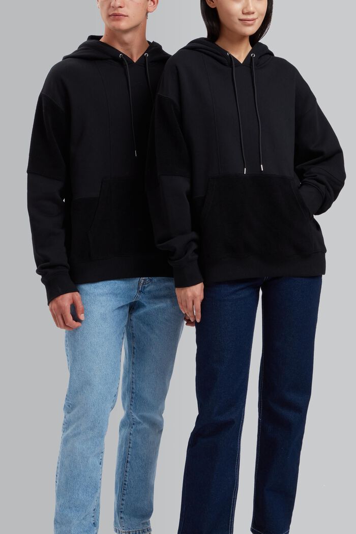 Unisex sweatshirt in a patchwork look, BLACK, detail image number 0