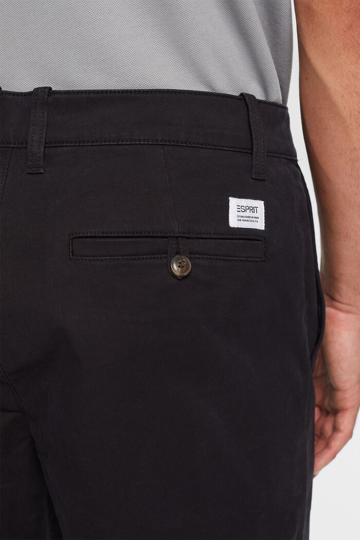 Cotton-Twill Straight Chinos, BLACK, detail image number 4