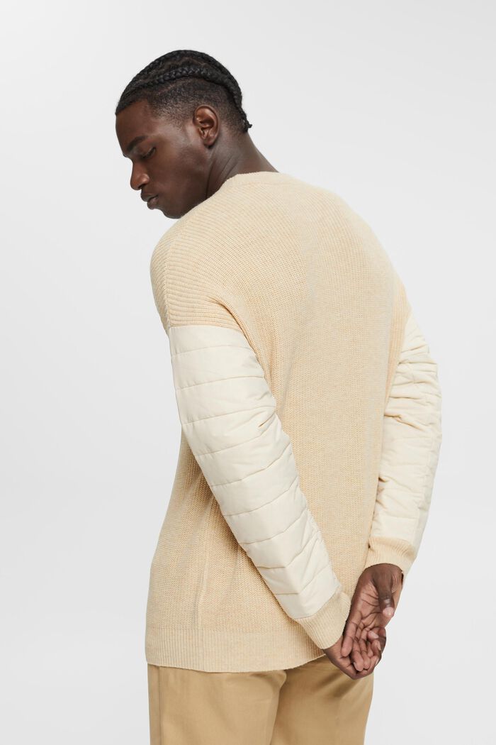 Mixed material jumper, CREAM BEIGE, detail image number 3