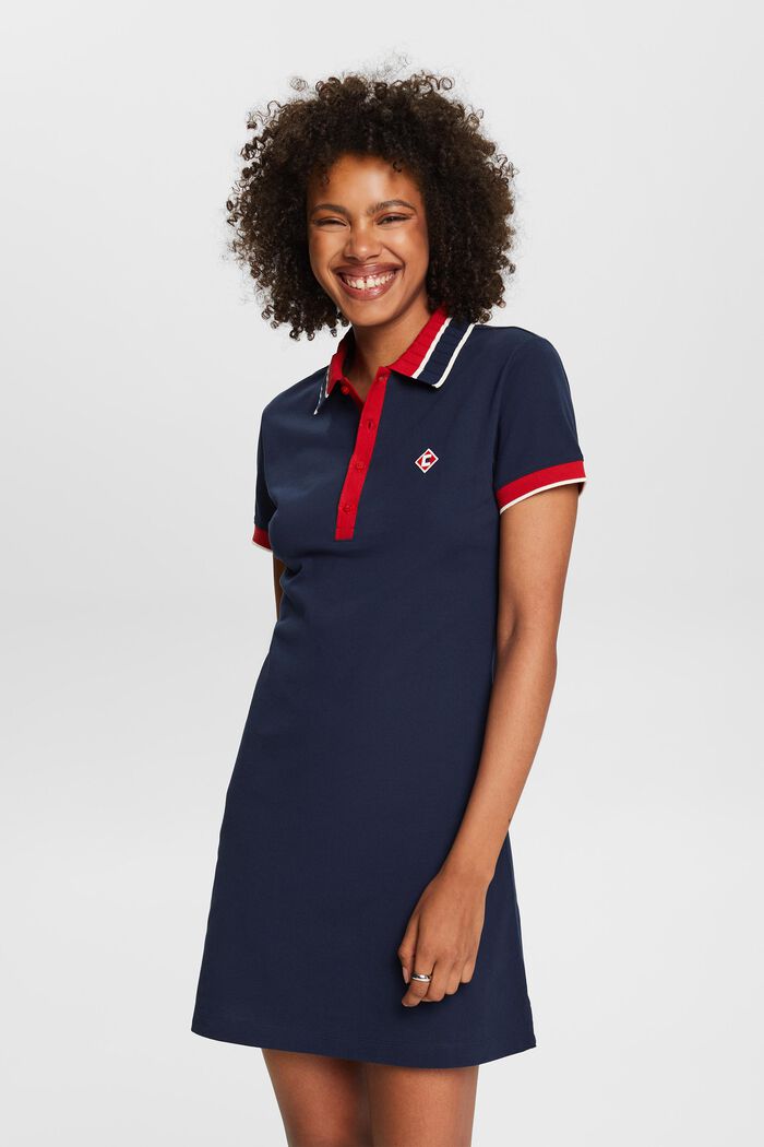 Polo T-Shirt Mini Dress, NAVY, detail image number 0