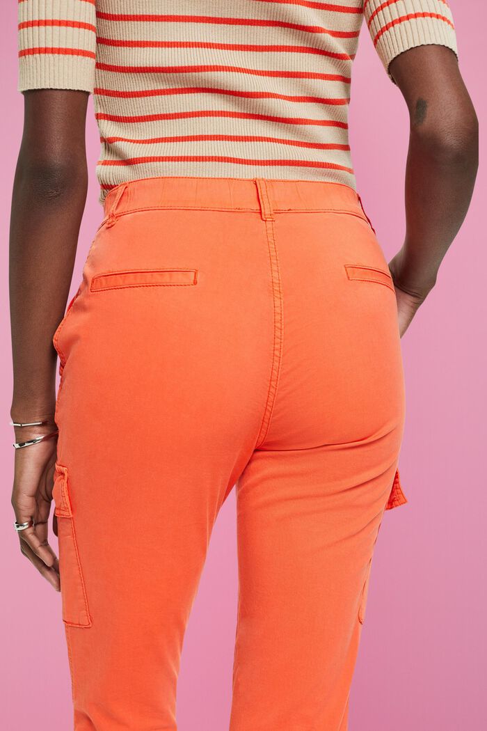 Mid-rise cargo-style trousers, ORANGE RED, detail image number 2