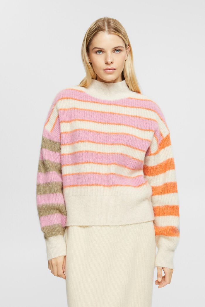 Striped wool blend jumper, ICE, detail image number 0