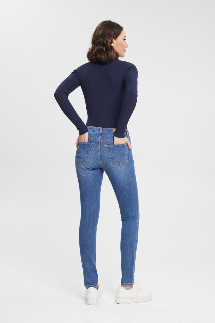 Skinny jeans of sustainable cotton, BLUE MEDIUM WASHED, detail image number 3