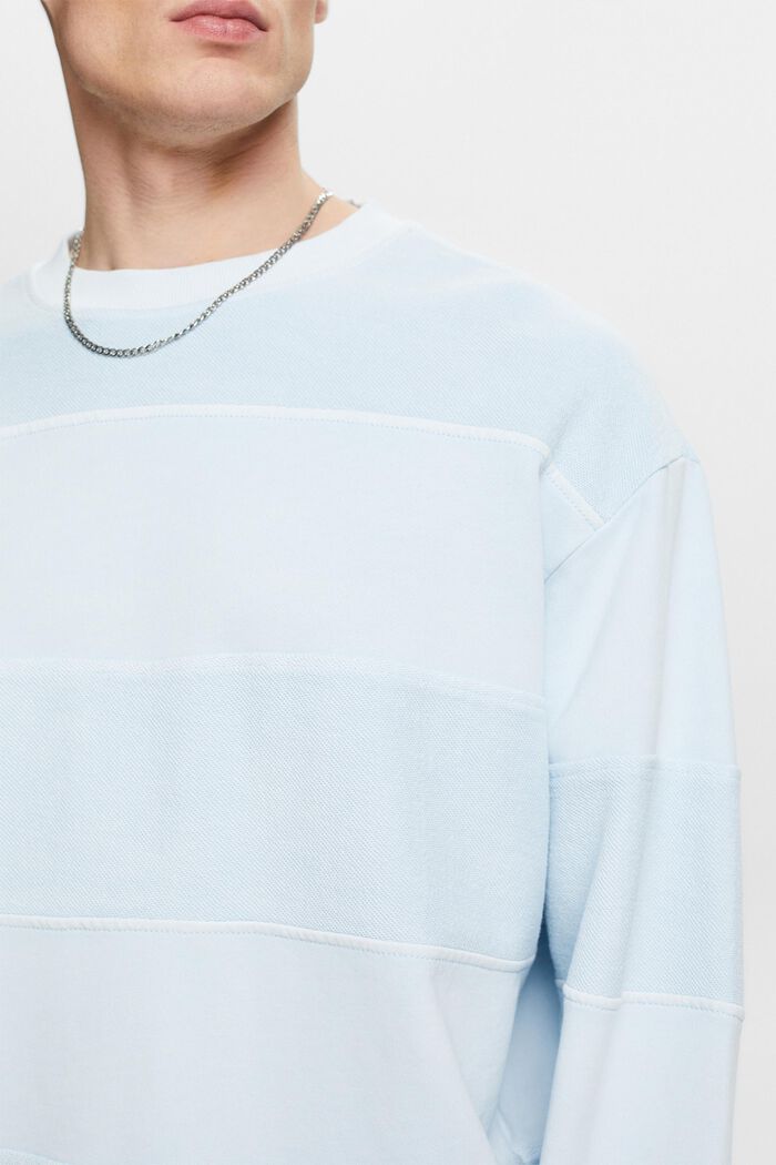 Textured Organic Cotton Sweatshirt, LIGHT BLUE, detail image number 3