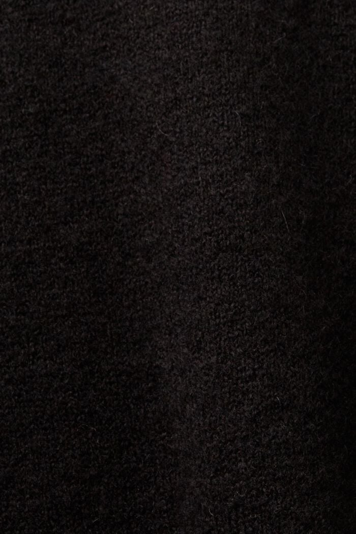 Knit Blouson Sleeve Sweater, BLACK, detail image number 5