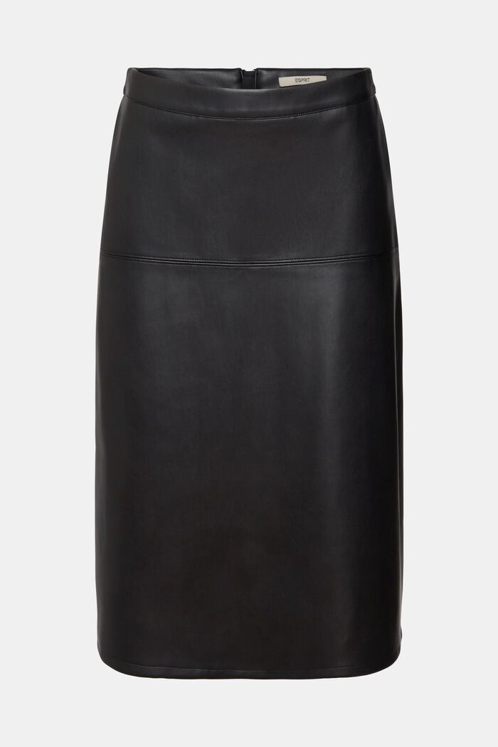 CURVY Faux leather midi skirt, BLACK, detail image number 7