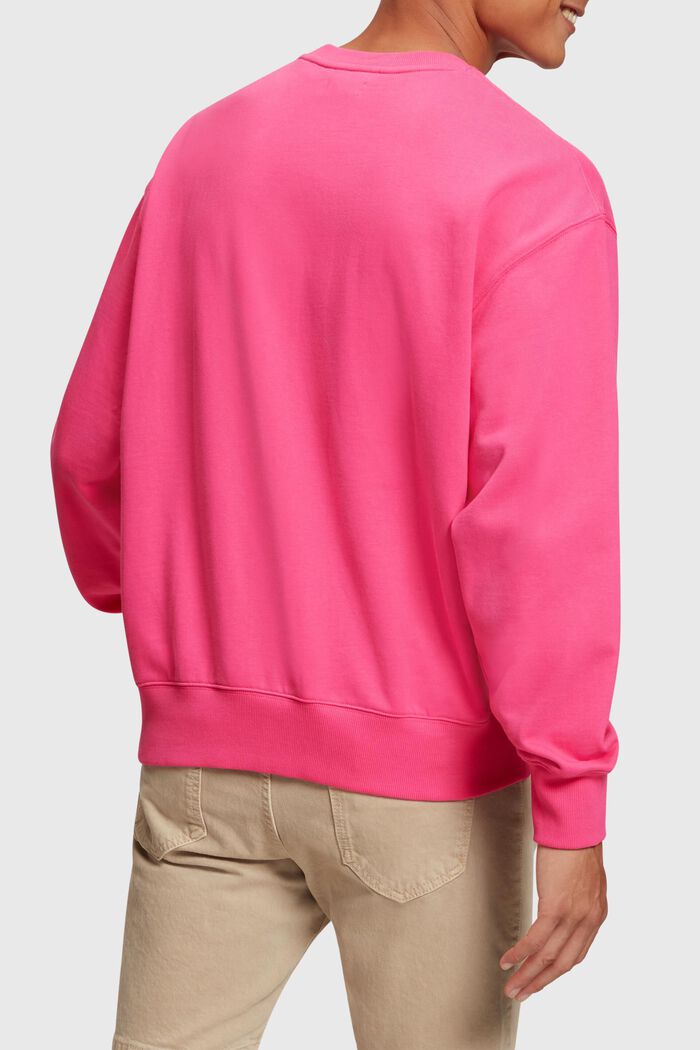 Matte shine logo applique sweatshirt, PINK FUCHSIA, detail image number 1