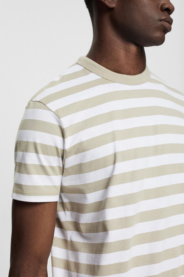 Striped crewneck T-shirt, DUSTY GREEN, detail image number 2