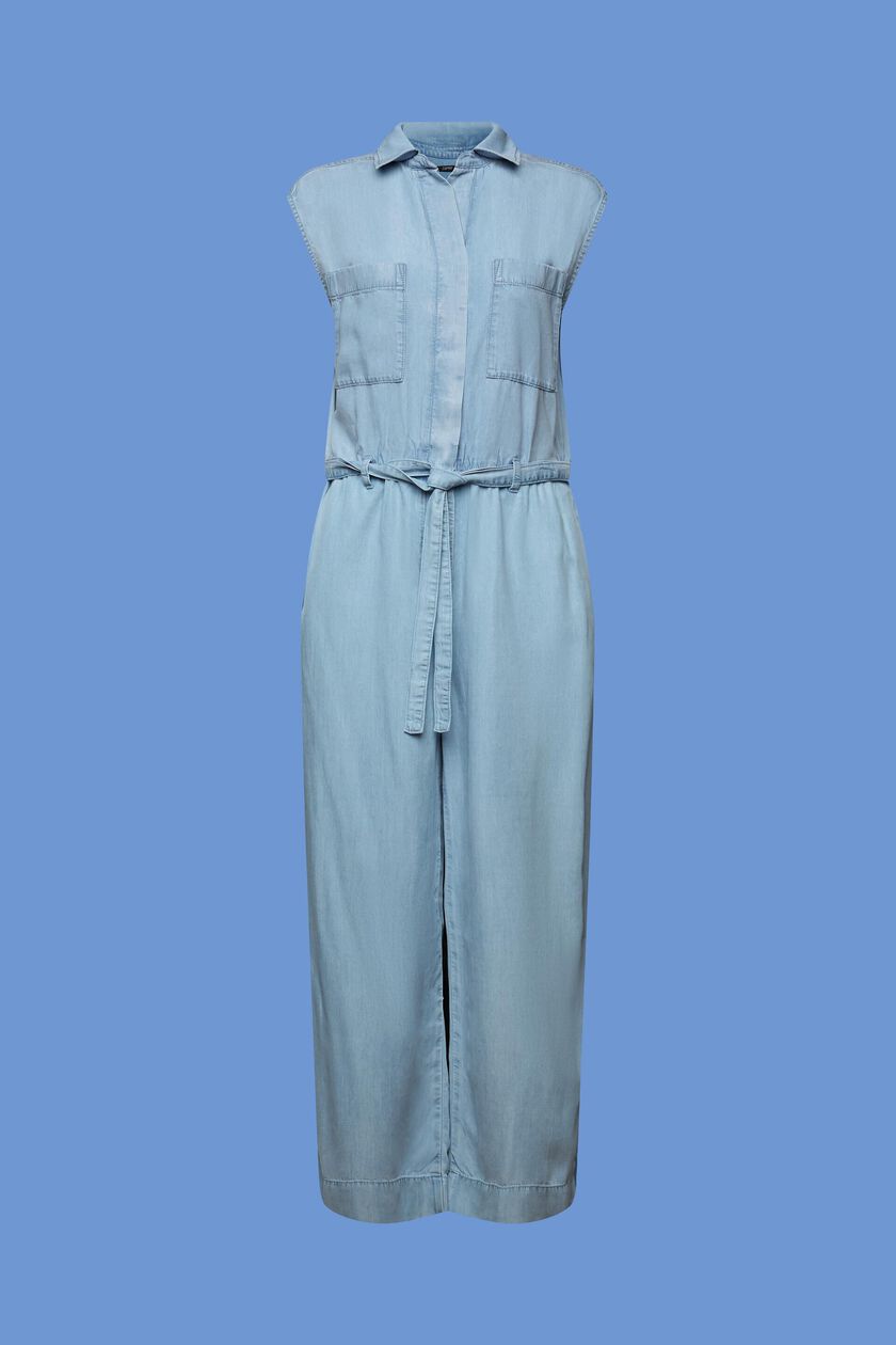 Belted Chambray Jumpsuit