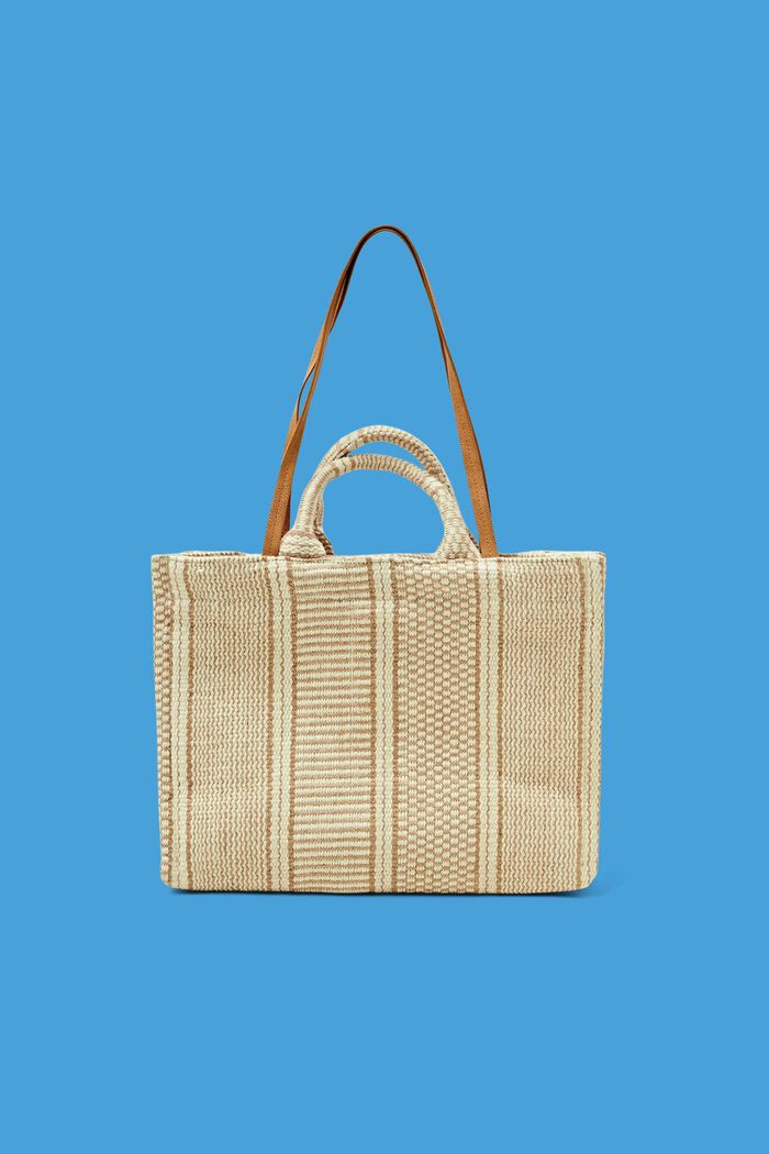 Shopper bag with jute, LIGHT BEIGE, detail image number 0