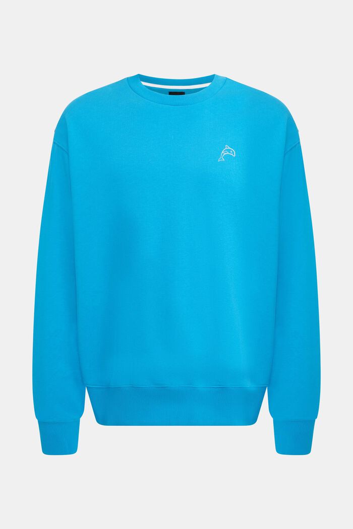 Color Dolphin Sweatshirt, TURQUOISE, detail image number 4