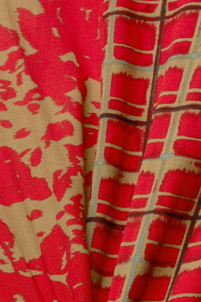 Mixed pattern dress, LENZING™ ECOVERO™, RED, detail image number 4