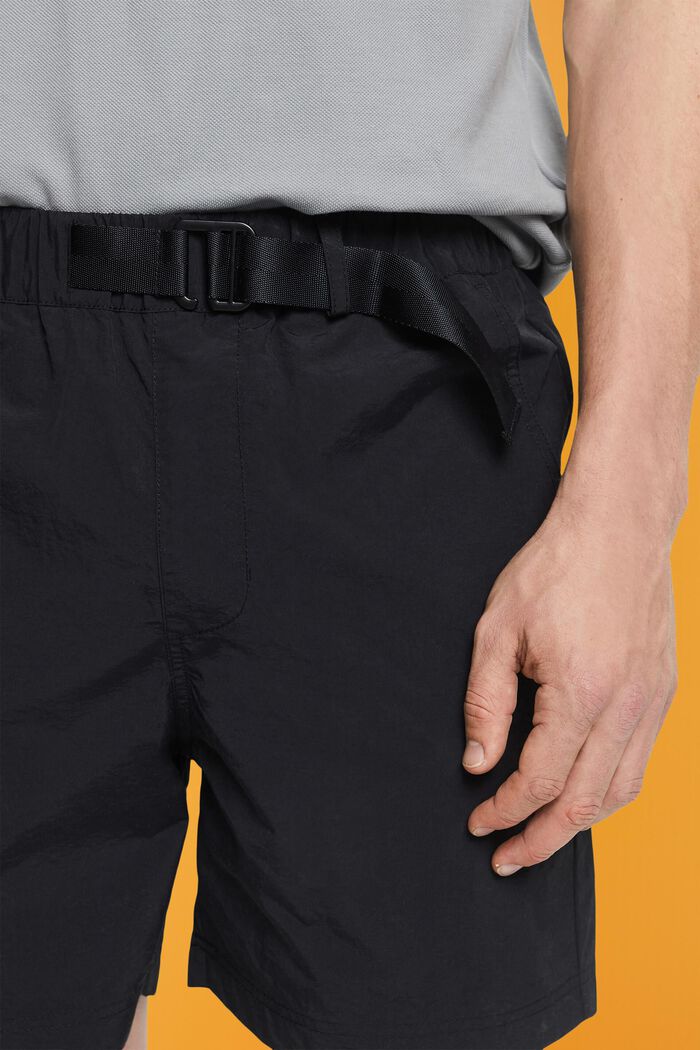 Shorts with integrated belt, BLACK, detail image number 2