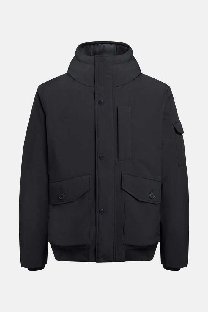 Down jacket with flap pockets, BLACK, detail image number 4